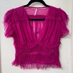 Free People Hot Pink Top